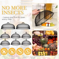 Hicarer 8pc Metal Mesh Food Cover Set-Extra Large 18.5″ & 11″ Dome Picnic Covers