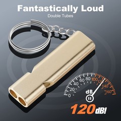 2 Pack 120db Emergency Whistles with Key Ring for Outdoor Hiking Camping