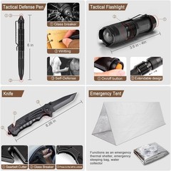 238Pcs Emergency Survival Kit and First Aid Kit Professional Survival Gear Tool