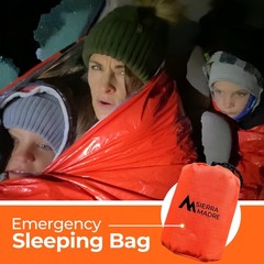 Sierra Madre Emergency Sleeping Bag – Ultralight, Pack of 2, Orange