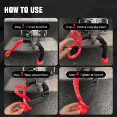 2PCS Soft Shackle 1/2 Inch x 22 Inch (56,000LBS Break Strength), Synthetic Soft