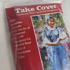 135pc Take Cover Emergency Rain Ponchos Bulk Wholesale Lot Red Blue Yellow NEW