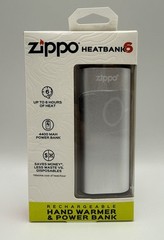 Zippo~ Silver Heatbank 6, Rechargeable Power Bank & Hand Warmer F21 (New Sealed)