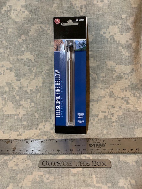 Emergency/Survival: Fire Bellow – Telescopic, Stainless Steel, SE #OD-T291BP