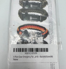 X-Plore Gear Paracord Bracelet Pack Of 2 Black & Green Medium