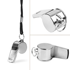 Whistle, 24 PCS Professional Stainless-Steel Whistles with Lanyards in Bulk, Ver