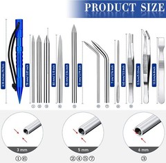 15 piezas de herramientas de paracord, juego de agujas de paracord FID (azul)