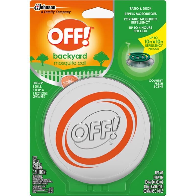 OFF! Backyard Mosquito Coil Country Fresh Scent Covers 10′ x 10′ Per Coil 3 pk