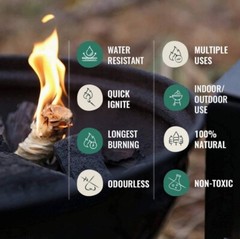 Woodhot Fire Starters 2pk Odorless Tasteless Natural Food Grade Chemical Free