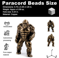Gorilla Paracord Beads with Hole, Suitable for Survival Knife Lanyard, Keychains