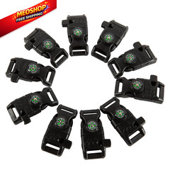 TcJ-Chen 10 PCS Emergency Whistle Buckle come 52*29 mm (10 pieces), Black
