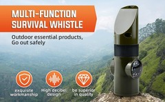 Emergency Survival Whistle, 7-in-1 Outdoor Multifunctional Tool Safety Whistle