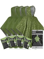 Emergency Survival Poncho 4 Pack ThermoMylar Foil Coating Blanket for Heat Ha…