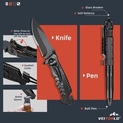 VEITORLD Gifts for Men Dad Him Christmas – Survival Gear and Equipment black