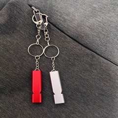 2 Pack Emergency Whistles Double Tube with Keychain for Outdoor Camping Hiking