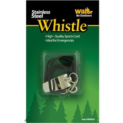 Stainless Steel Whistle w/ Cord Emergency Hiking Camping Safety Sports Gear