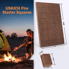 USKICH Fire Starter Squares 72Pcs,Natural Starters for 72PCS, Brown