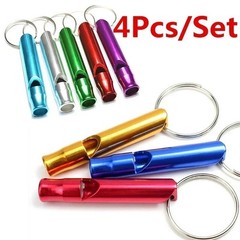 4PCS Aluminum Emergency Whistle Keychain Loud Survival Camping Safety