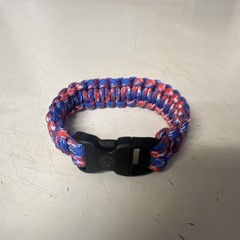 Adjustable Paracord Bracelet Blue Red White Nylon for Camping Hiking Backpacking