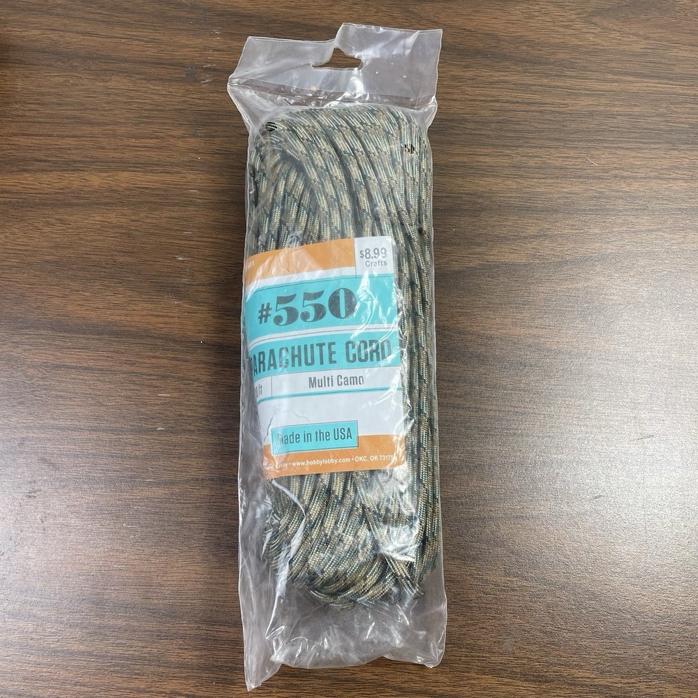 PARACHUTE CORD PARACORD #550 100 FEET CRAFTS CAMPING – DESERT CAMO COLOR – NEW