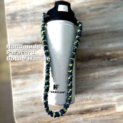 Handmade Paracord Bottle Handle Blue Green Black Nylon for Camping Hiking