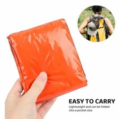 1/2/4pcs Emergency Survival Rain Poncho Reusable Mylar Thermal Blanket Poncho