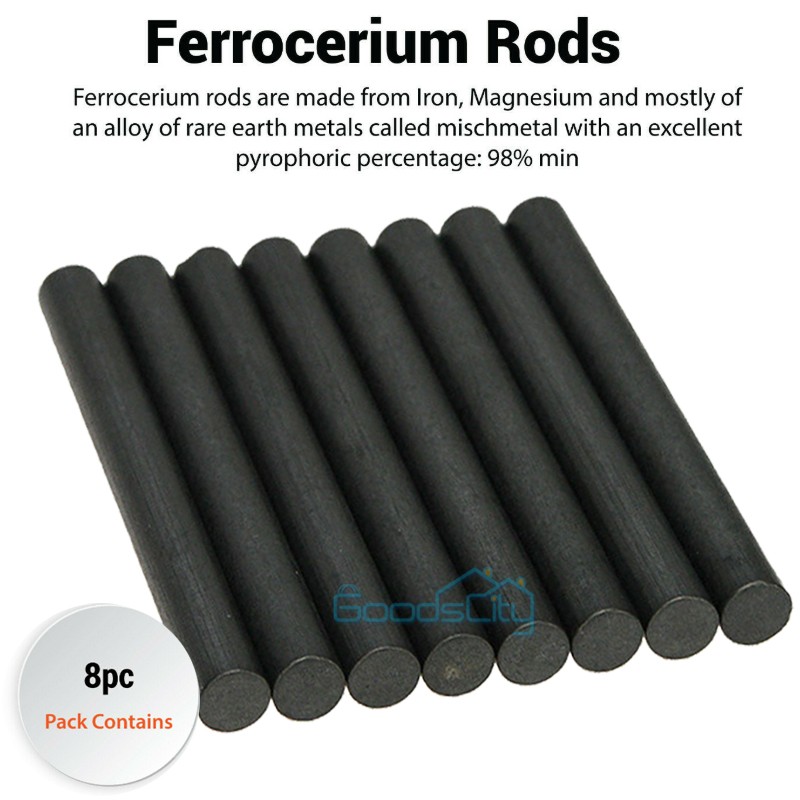 Lot Outdoor Survival Ferrocerium Flint Fire Starter Magnesium Ferro Rod Camping