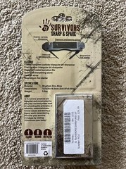 NEW 12 Survivors Sharp & Spark 6-In-1 Knife Sharpener & Fire Starter Tool SP $25