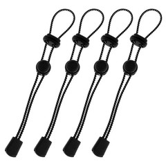 4Pcs Black Adjustable Buckle Elastic Rope for Hiking Climbing Stick Straps