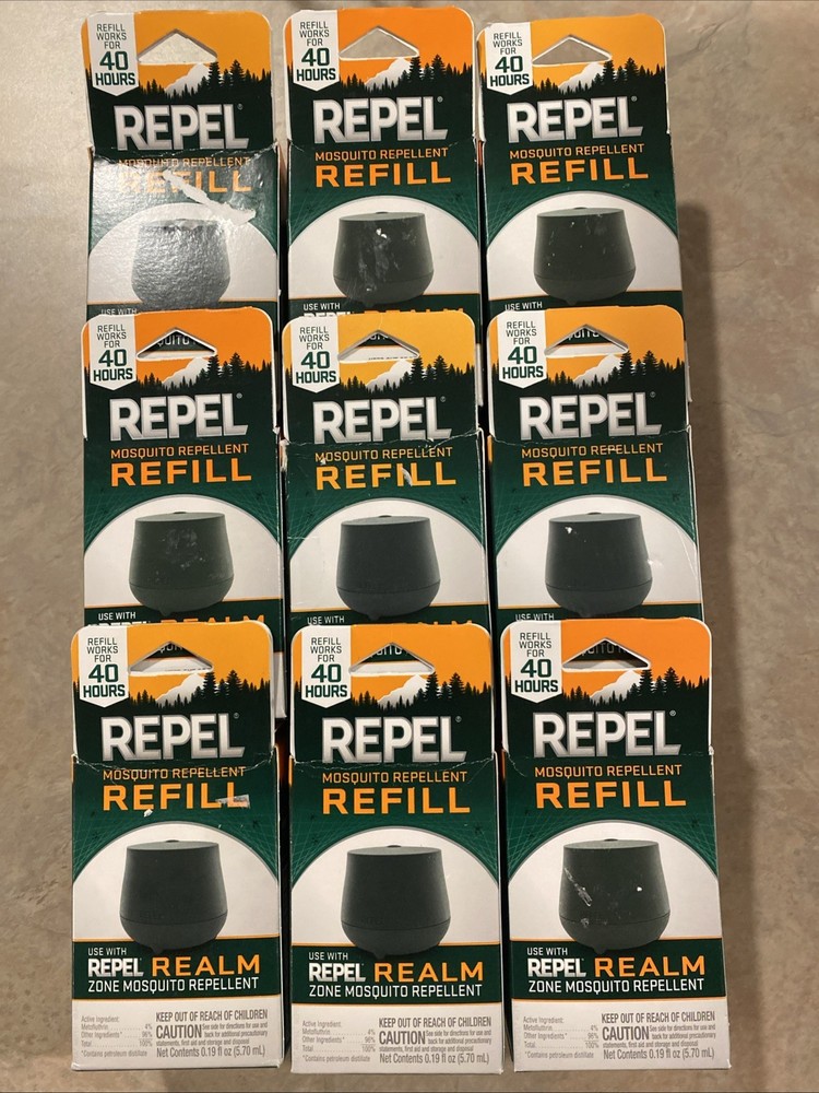 9x Pack Bundle Lot Repel Realm Zone Mosquito Repellent Refills 40 Hrs Each