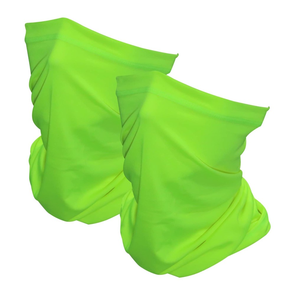 SHEVERCH 2 pack Neon Green Neck Gaiter one size fit all, 2pack-neon
