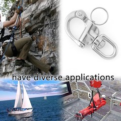 316 Stainless Steel Marine Swivel Shackle Saltwater Proof for Yacht Rigging 4PCS
