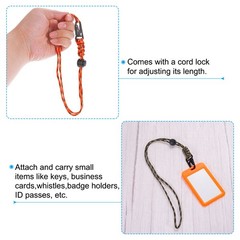 Badge Lanyard with Clip, 2 Pcs Adjustable Necklace Wrist Cord, Camouflage Orange