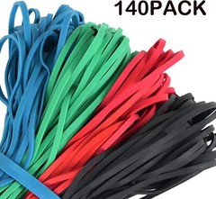 Large Rubber Bands 140 Pack, Heavy Duty Big rubber band Black,blue,red,green