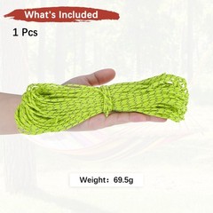 1PCS 2 mm 98FT Reflective Guyline Camping Paracord 3 Strands, Fluorescent Green