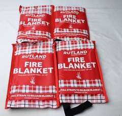 Rutland 4-Pack Home and Kitchen Emergency Fire Blanket AP2 Red Size: 40 x 40 in