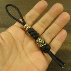 Brass “Skull” knife Lanyard Bead Paracord beads crafted for EDC gear XLH029