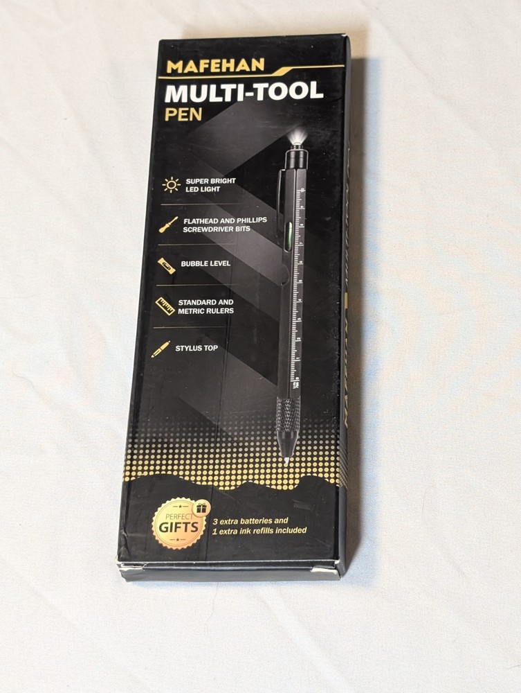 MAFEHAN Multi-Tool Pen LED Light Screwdriver Level Ruler Stylus