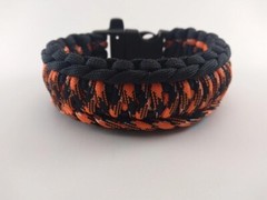 Orange, Black, White/Black King Cobra Paracord Bracelet with whistle buckle