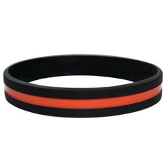 Thin ORANGE Line Silicone Wristband Bracelets Search & Rescue Personnel Lot