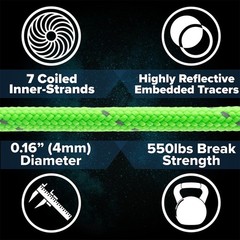 Reflective Paracord Made of 100% Nylon with 7 Inner-Core Strands Available in…
