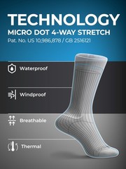 DexShell Waterproof Everyday Socks for Men & Women, Large, Jet Black Grey