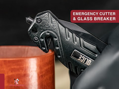 Lethal Defender Emergency Knife | LED Light Pocket Assisted Folding Police Black