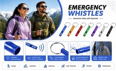 14 Small Aluminum Whistles with Keychains – Safety/Survival/Training/Emergency