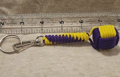 275 Paracord Dice Core Decorative Monkey’s Fist 4-1/2 Inches Long, Key Fob/Chain
