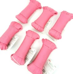 600 Feet Total Six Piece 100 foot each Case Pack PINK 550 Paracord Cord 7 Strand