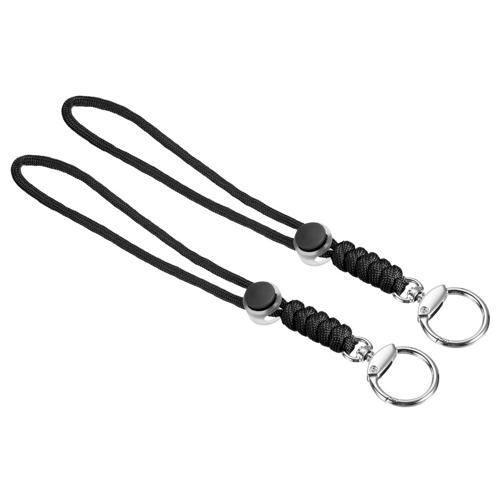 Paracord Lanyard with Closure 9″, 2pcs Wrist Keychain Lanyard, Black