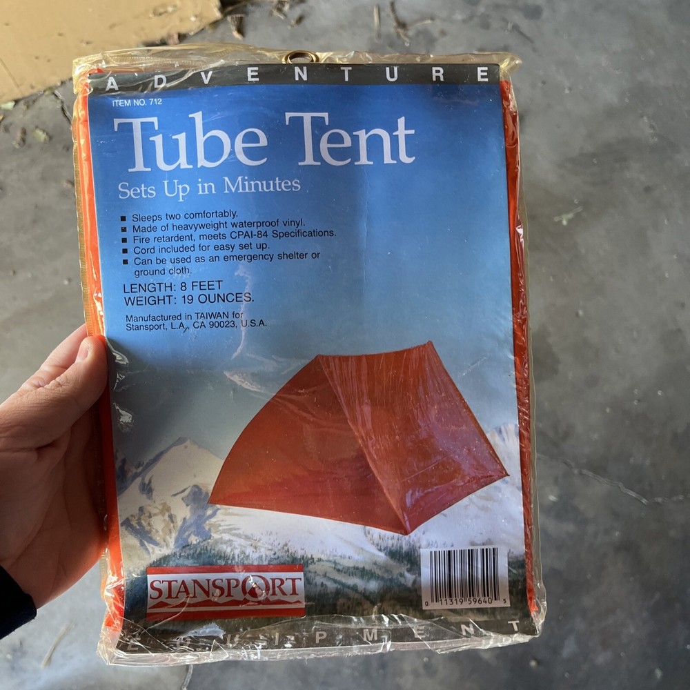 Stansport Outdoor Vinyl Tube Tent Camping/Hiking Emergency Survival Shelter