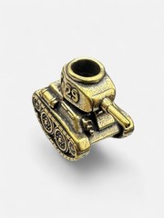 Mini Tank Lanyard Bead Brass EDC Paracord Knife Charm Pendant T29