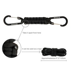 Paracord Keychain Carabiner Clip | D Ring Hanger Lanyard Hook | 7.3inch Long